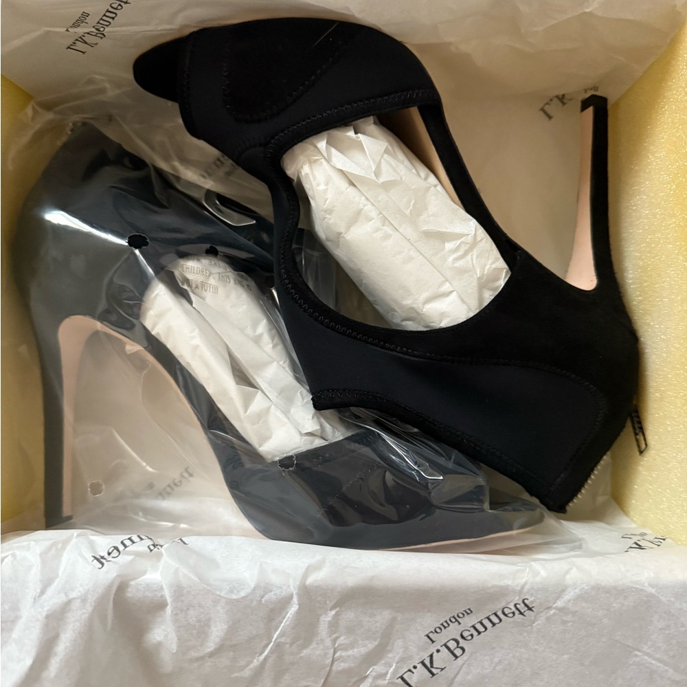 LK Bennett Black Peep-Toe Stiletto Heels